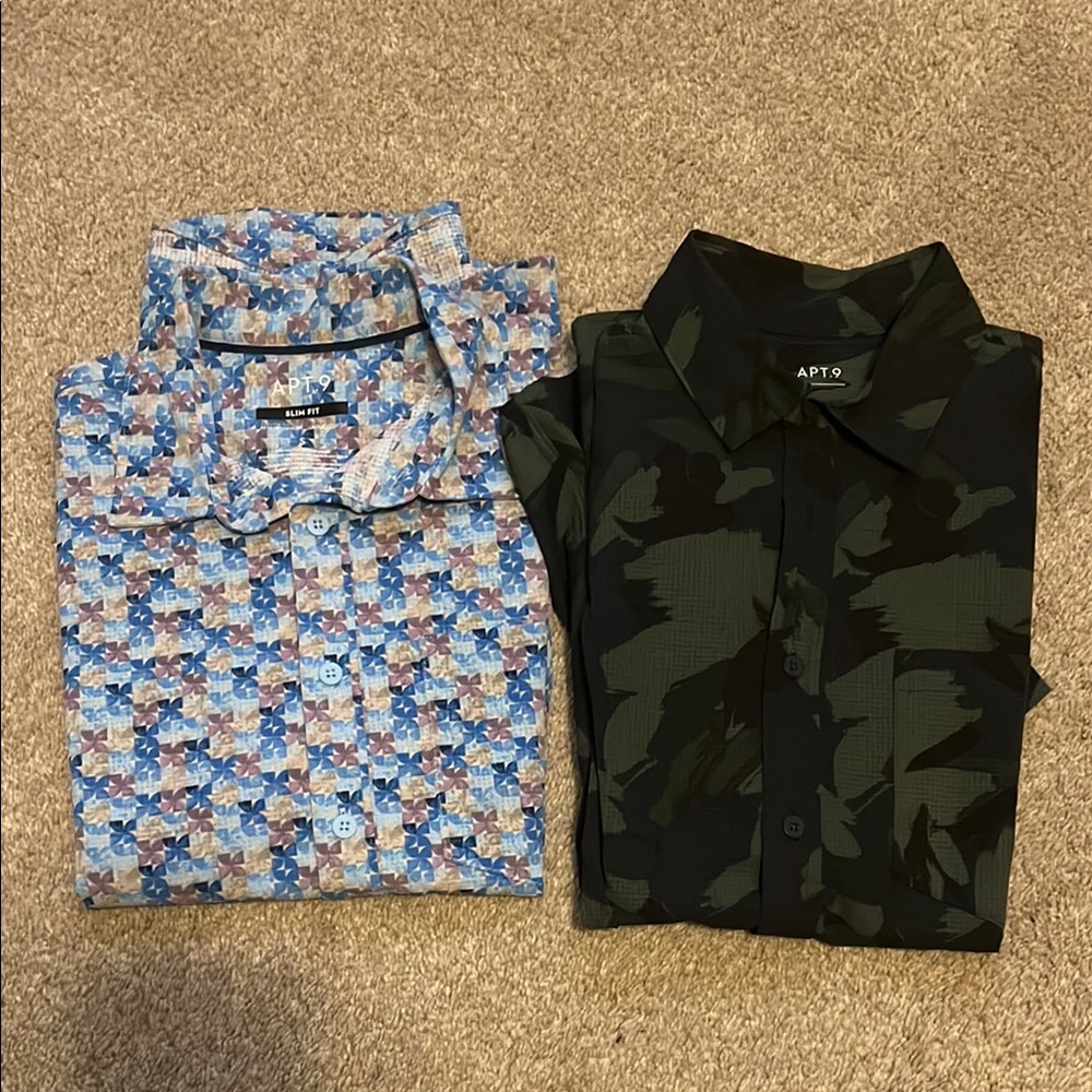 Men's Green and Blue Patterned casual hawaiian shirts